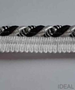 Ozdobné šnúry s výpustkom čierno biela 8mm