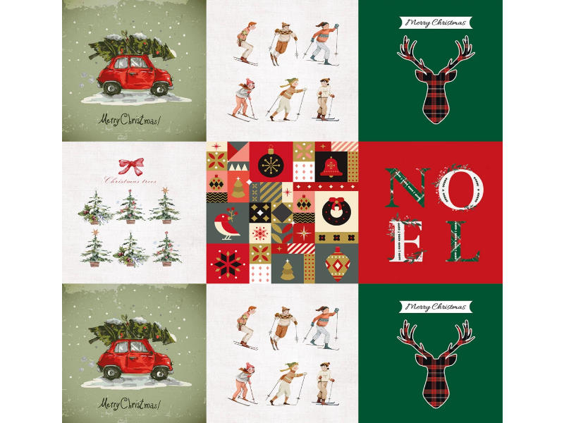 Vankúšový panel - vianočné vzory 02