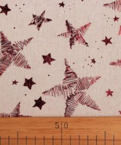 Bavlnená látka - imitácia ľanu Hviezdy