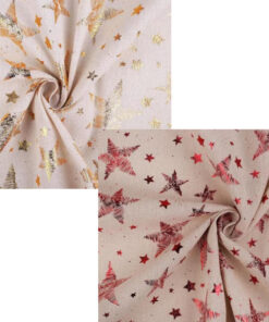 Bavlnená látka - imitácia ľanu Hviezdy