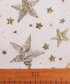 Bavlnená látka - imitácia ľanu Hviezdy