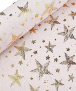 Bavlnená látka - imitácia ľanu Hviezdy